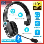 New Trucker Headset Wireless Bluetooth 5.2 AI Noise Cancelling Mic For Phones PC