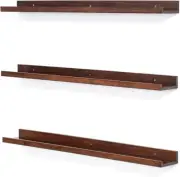 36 Inch Wood Floating Shelves Wall Mounted Deep Walnut Picture Ledge Shelf Nurse
