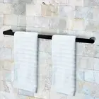 Single Towel Rack Black Rail Wall Mount 800mm Bathroom Accessory Stainless Steel