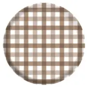 Large Teddy Brown Gingham Melamine Plates 26cm 4pk Teddy Bear Birthday Tableware