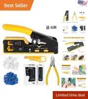 RJ45 Crimp Tool Kit - Multifunctional Ethernet Cable Toolkit for Professionals