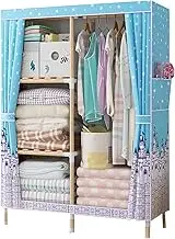Simple Canvas Wardrobe Foldable Wardrobe Thicken Oxford Cloth Portable Wardrobe Heavy Duty Clothes Rail for Bedroom, Dressing Room