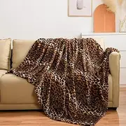 [MTSDM] Leopard Print Blanket, Flannel Fuzzy Throw Blanket for Couch, Outdoor Camping Soft Cozy Warm Plush Sheet Throws Blankets Gift, Lightweight Comfy Cheetah Print Blanket for All Seasons(59”×78”)