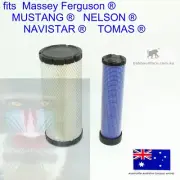 for Inner Outer Air Cleaner Filter Massey Ferguson MUSTANG NELSON NAVISTAR TOMAS