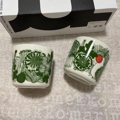 Marimekko Latte Mug 2 Pieces JPN Limited Edition Rare Model Kitchen Collectables