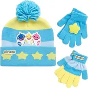 [Nickelodeon] Boys' Baby Shark Winter Hat and 2 Pairs of Mitten Set (Toddler)