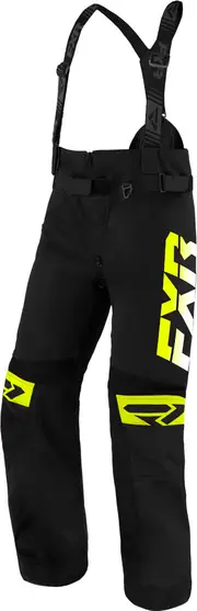 FXR RRX 2025 waterproof Snowmobile Bib Pants, black-yellow, Size XS for Men Black Yellow