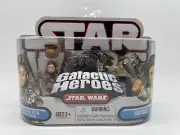 Star Wars Galactic Heroes Boushh Leia Carbonite Han Figure Set, Hasbro 2004-2010