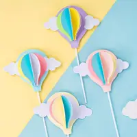 在飛比找ETMall東森購物網優惠-網紅生日蛋糕裝飾立體云朵熱氣球插牌馬卡龍色系熱氣球卡通插件