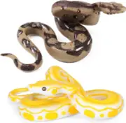 2Pcs Realistic Fake Toy Rubber Snakes for Halloween Prank, Props Gags & Jokes