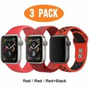 3 PACK Silicone Sport Band Nylon Strap for Apple Watch 6 5 4 3 iWatch SE 40/44mm