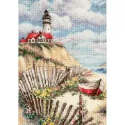 Dimensions Gold Petite Counted Cross Stitch Kit 5"X7"-Cliffside Beacon (18 Count