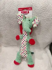 KONG Shakers Green/Red Elephant Squeaky Dog Toy 15” Plush New