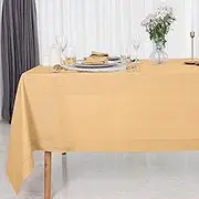 D'Moksha Homes Beige Tablecloth 60 x 120 Inch, 100% Pure Linen Tablecloth 120 inch, Hemstitch Tablecloth, Rectangle Tablecloth for Summer, Spring, Outdoor Tablecloth - Easy Care, Machine Washable