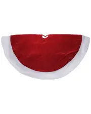 Northlight 60in Traditional Red & White Velveteen Christmas Tree Skirt