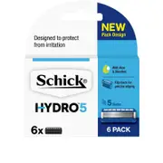 Schick Hydro 5 Men's Razor Refill Blades - 6 Pack, 5 Ultra Glide(R) Blades with Aloe & Menthol