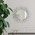 Sunburst Mirror Sun Mirror Wall Decor, 24 Inches Decorative Wall Mirror Wall-Mou