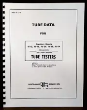 Precision Tube Test Data for 10-12 10-15 10-20 10-22 10-54 Tube Testers 2-1-1976