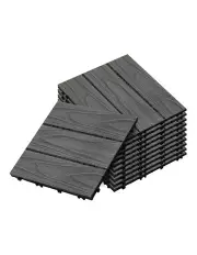 [SOGA] Wooden Composite Decking Tiles Garden Outdoor Backyard Flooring Home Decor in Grey
