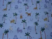 Safari Friends Multicoloured Flannelette Cotton Fitted Cot Sheet Handmade