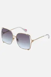 TOO GLAM TO GIVE A DAMN SUNGLASSES GOLD / NUDE