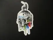 LORA ZOMBIE Skull Unicorn STICKER Art from silkscreen poster print