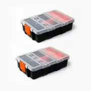Diverse Uses Two PP Sorting Boxes for Travel and Fishing Size 220x135mm