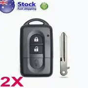 2XRemote Key Shell Case Fob Suitable for Nissan Juke Pathfinder Qashqai Dualis