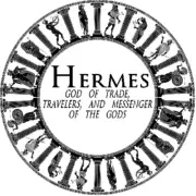Hermes God Messenger Traveler Greek Mythology - 3 Pack Circle Stickers 3 Inch