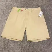 Brixton Shorts Mens 34 Beige Choice Chino Regular Fit Stretch Adult NEW $55