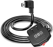 tunghey OBD Power Cable, Mini USB Port OBD2 Power Cable for Dash Camera 24 Hours Surveillance/Acc Mode with Switch Button, 16Pin OBDII Adapter Hardwire Charger Cable 12-26V to 5V 3.5M (Left Angle)