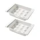 2 Pcs Fridge Egg Trays Drawer Type Save Space Kitchen Organizer Refrigerator