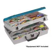 Plano Fishing Tackle Boxes & Bait Storage, Two-Level Tackle Storage, Beige/Blue,