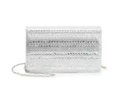Women's Lenore by La Regale Crystal Embellished Flap Clutch 00839