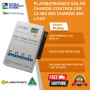Plasmatronics PL Solar Charge Controller 80Amp 12-48V 40A Load PL80e