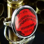 Red Ouija Board Gothic Horror Halloween Handmade Sterling Silver Ring