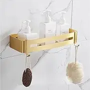 Bathroom Accessories Set Brushed Gold Bathroom ShelfTowel RackTowel Hanger Paper holderToilet Brush Holder Bath Hardware Setssquare Shelf 1