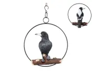 25cm Realistic Magpie In Ring Bird Ornament Statue Figurine Garden Sculpture Gift