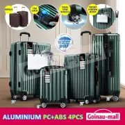 Lightweight Luggage Suitcase Trolley Set 4PCS Travel Storage Organiser Green
