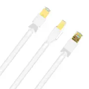 Cruxtec CAT8 40GbE SF/FTP Triple Shielding PoE Ethernet Cable 20m White