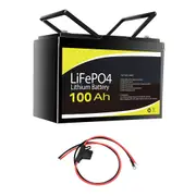 Power Bolt 12V 100Ah Lithium Battery 8AWG Battery Cables with M8 Lug 1m 50A Fuse