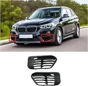 Car Bumper Lower Grille Bezel Cover Fog Lamp Grille Compatible For X1 XDrive28I 2016 2017 2018 51117453982 51117453981(1 pair)