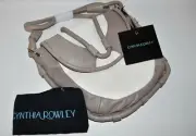 Cynthia Rowley Calloway Gray Cream Leather Shoulder Bag Crossbody $240 NWT