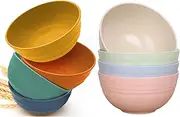 8 Pieces Cereal Bowls - 15cm Unbreakable Cereal Bowls Sets, 26oz Wheat Straw Fiber Lightweight Bowl Sets - Dishwasher and Microwavable Safe for Rice, Soup, Cereal, Noodle Bowls