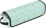 [sanluoli] 2-in-1 Curling Iron Travel Case and Heat Resistant Mat with Zipper Large Hair Straigheners Travel Case Yellow Pineapples Blue Fresh Summer Plaid Travel Bag for Hair Tools