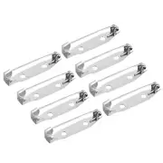 150Pcs Safety Bar Pins 30mm Brooch Clasp Pin Backs for ID Badges, Silver White