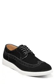 Stacy Adams Trudell Wingtip Oxford in Black Suede at Nordstrom, Size 14