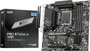 MSI PRO B760M-A WiFi Motherboard, Micro-ATX - for 12th and 13th Gen Intel Core Processors, LGA 1700 - DDR5 Memory Boost 6800+MHz/OC, PCIe 4.0 x16 Slots, M.2 Gen4 Slots, 2.5G LAN, Wi-Fi 6E