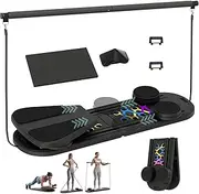 Gzooghome Pilates Board, 6 in 1 Pilates Reformer Set, Foldable Pilates Reformer Machine with Resistance Bands & Ab Trainer for Home Workout, Portable Pilates Board for Women