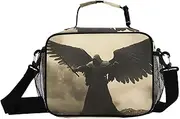 Archangel Wings Gothic Insulated Lunch Box for Women Men - Ideal for Work, Picnics - Includes Adjustable Shoulder Strap